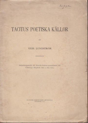 Tacitus poetiska källor - tacitus',